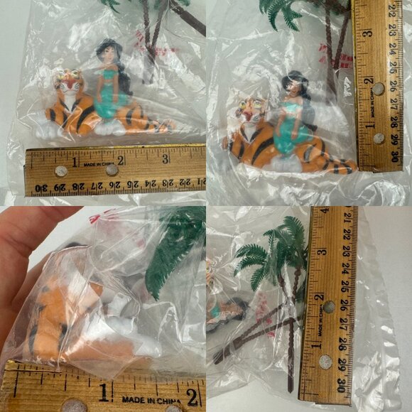 Sealed Vtg 90s Disney Jasmine Tiger Rajah Aladdin Mattel Cake Topper Palm Tree - Picture 3 of 12